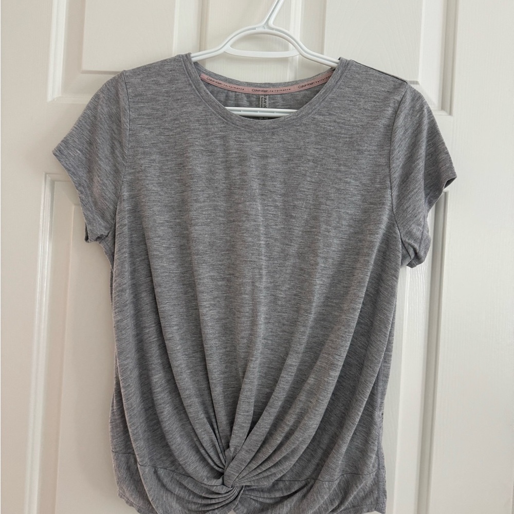 Calvin Klein Performance Heather Gray Twist Tee